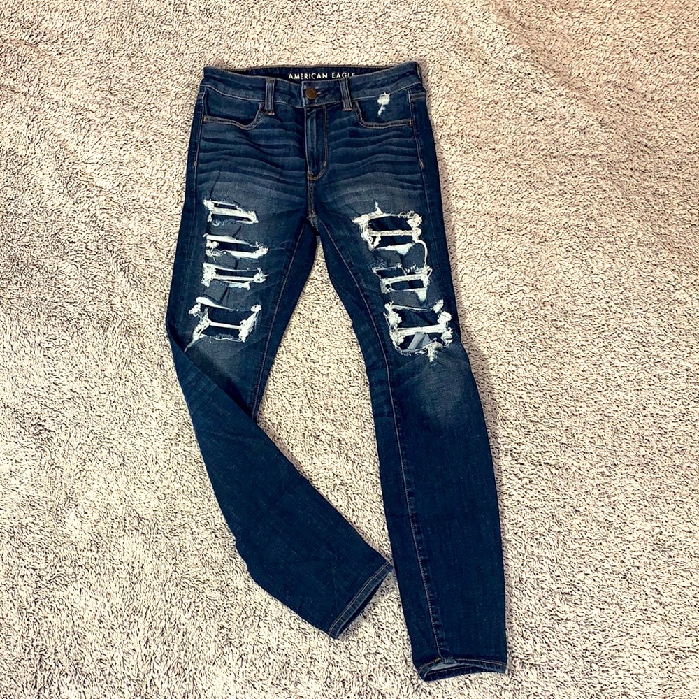 American Eagle distressed skinny stretch jeans